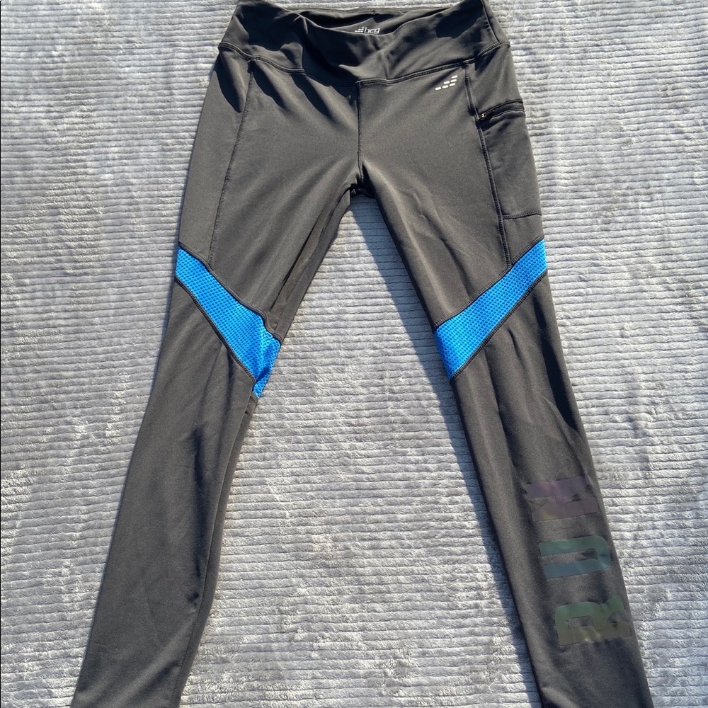 BCG Leggings in Gray W/ Blue & Holographic Detail